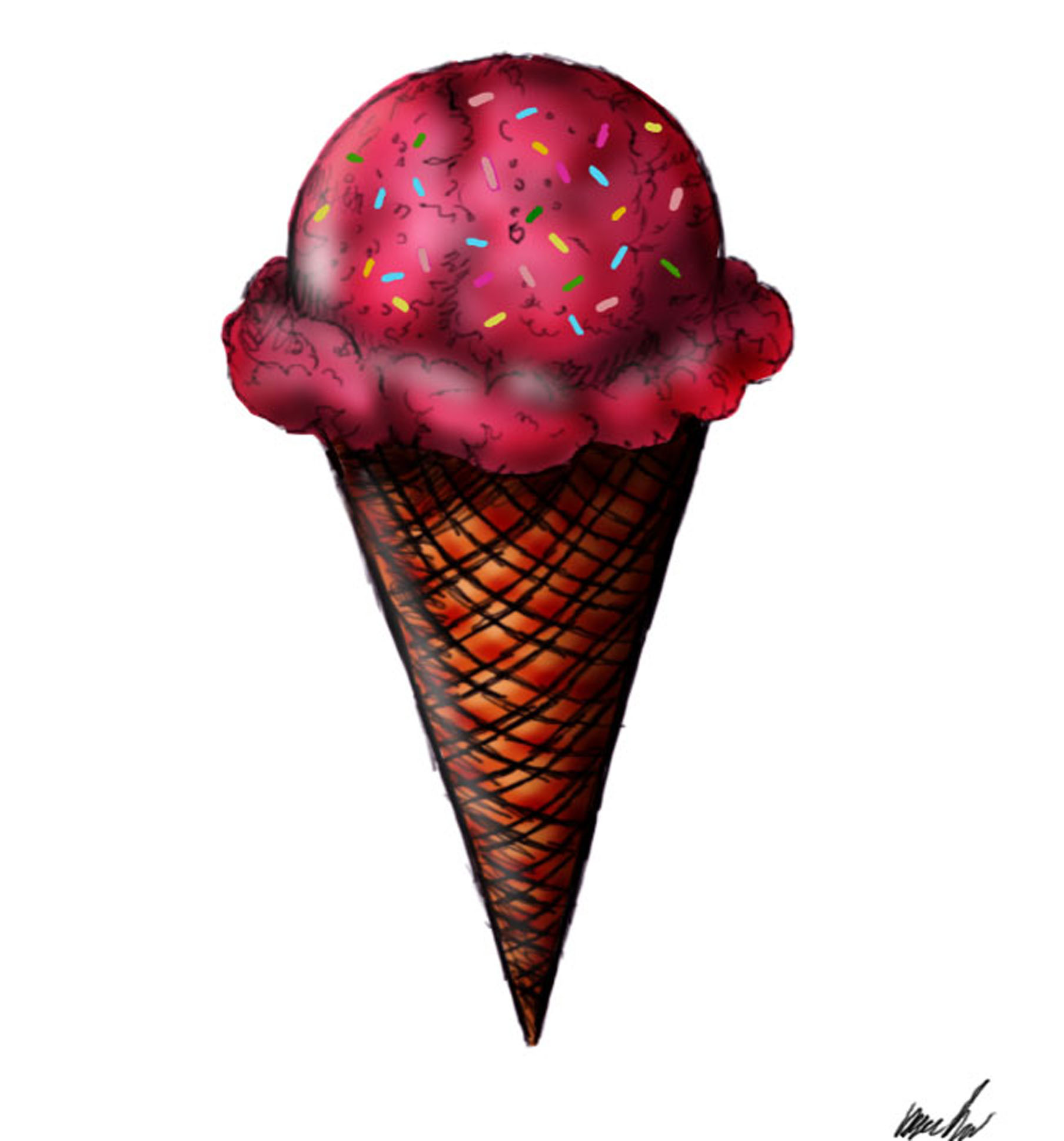 Pink Ice Cream Cone