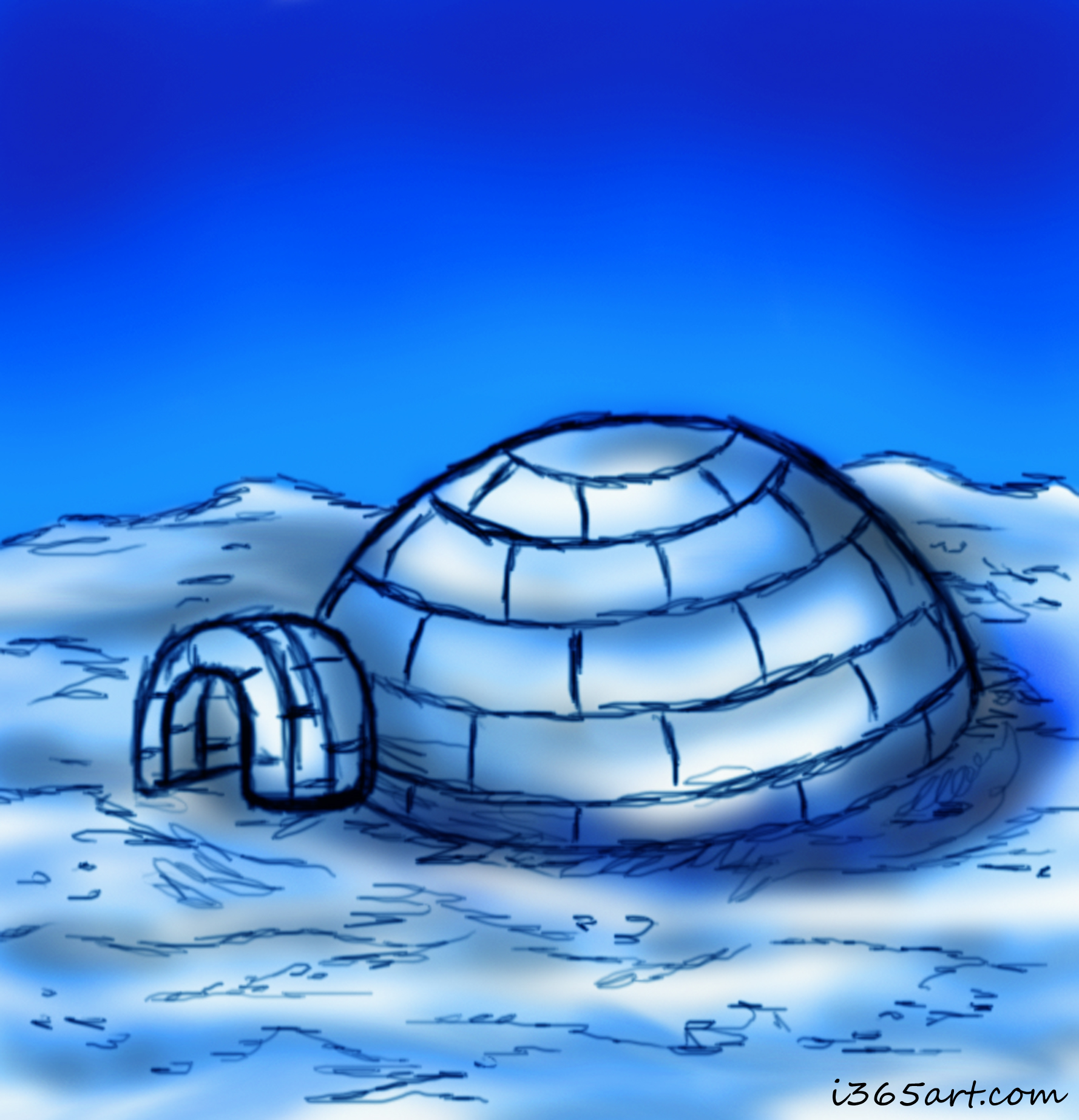 igloo drawing I365Art