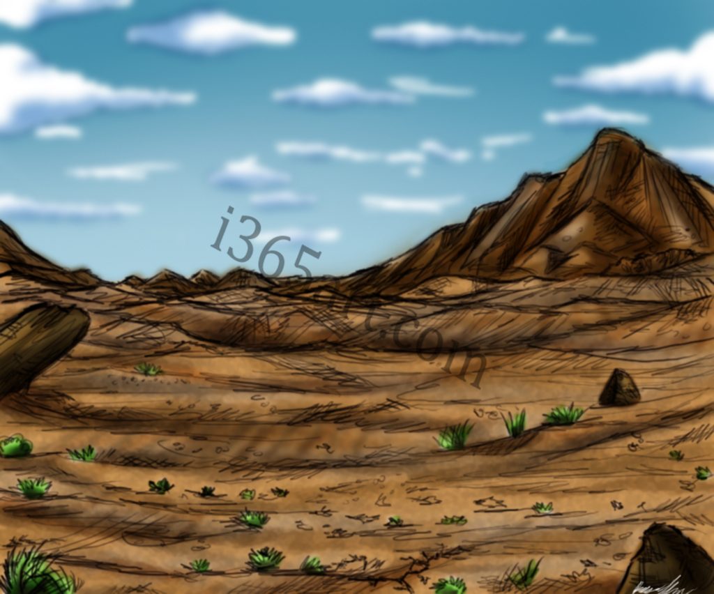 Desert landscape drawing