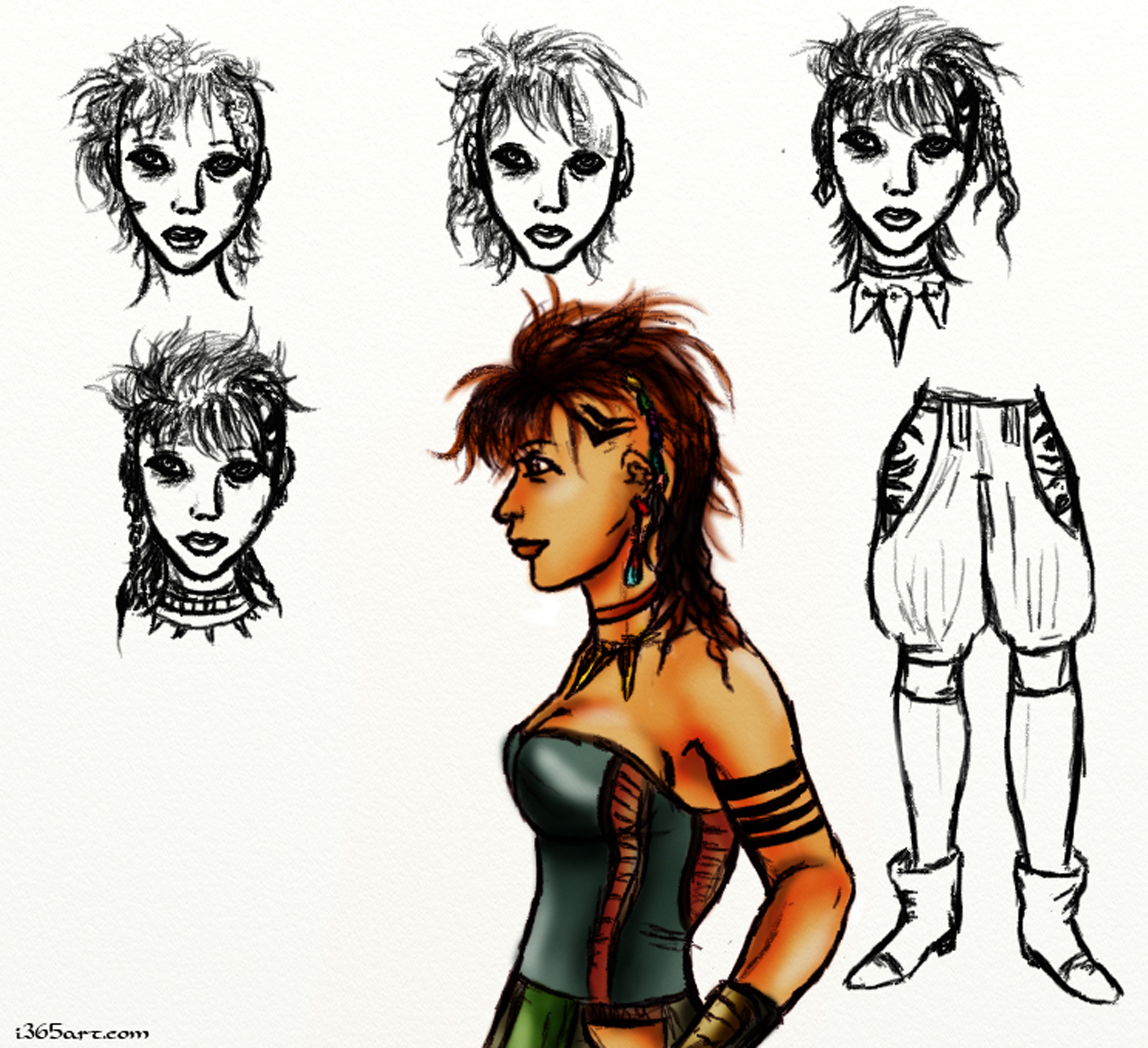 punk female character sheet