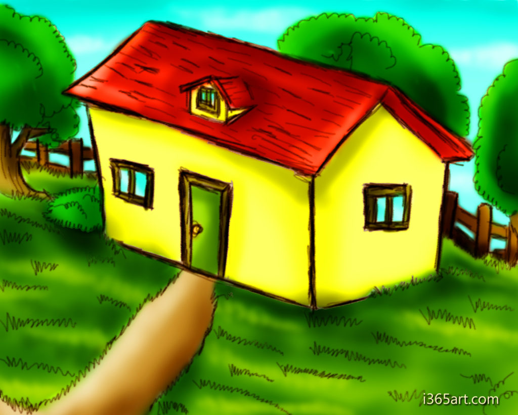cute little house in color