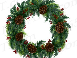 winter wreath clipart