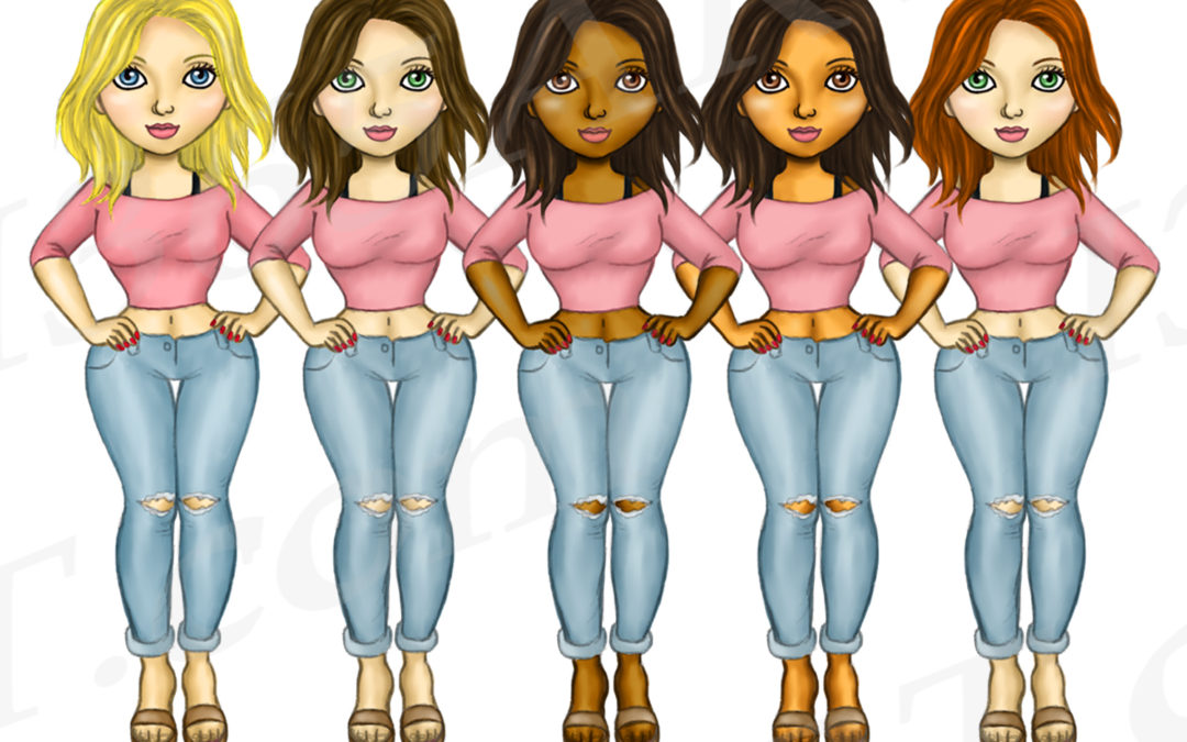 Casual Day Curvy Fashion Girls Clipart PNG Download