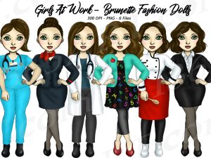 Girls At Work Clipart