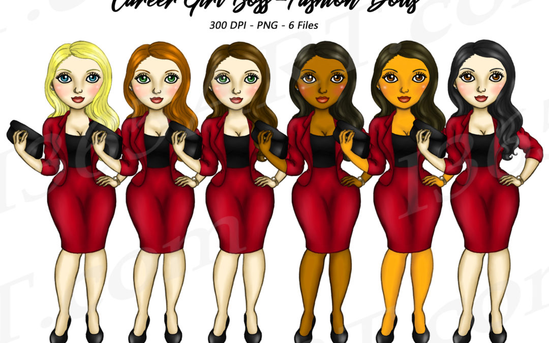 Career Girls Clipart Planner Fashion Dolls PNG