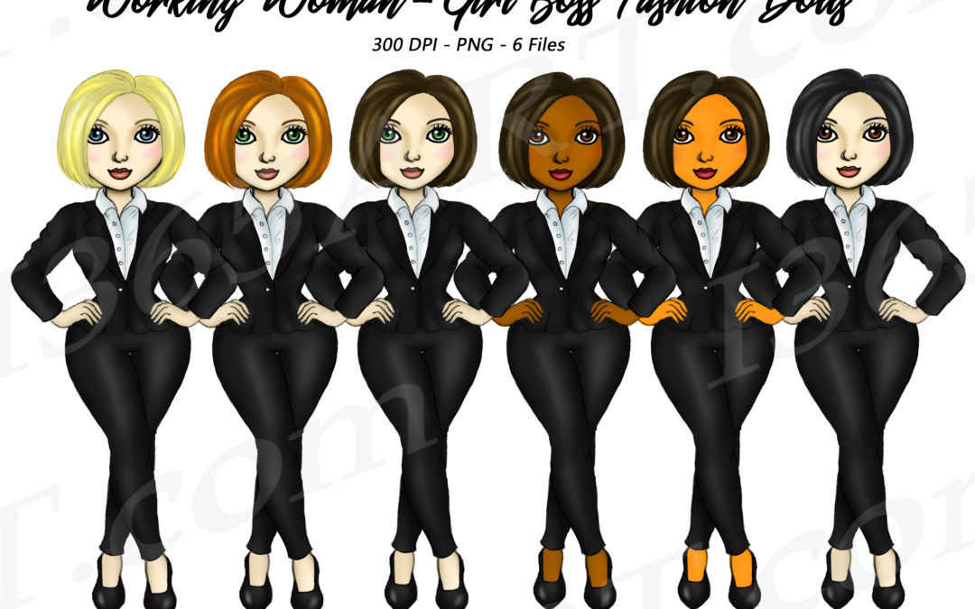 Working Woman Clipart Planner Fashion Dolls PNG