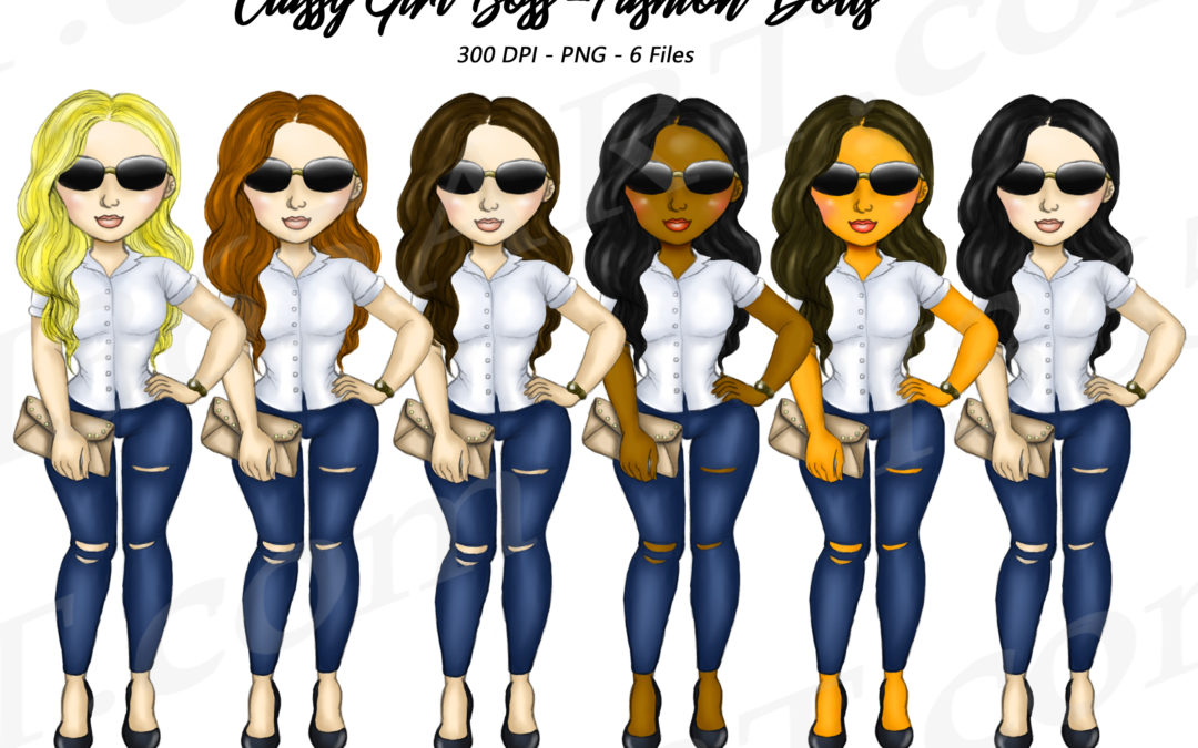 Girl Boss Clipart Planner Fashion Dolls PNG