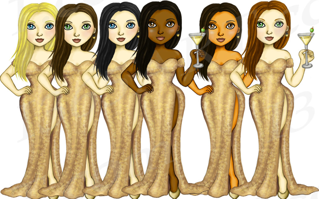 New Years Eve Girls Clipart Planner Fashion Dolls PNG