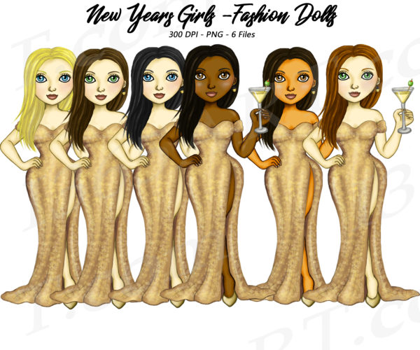 New Years Eve Girls Clipart