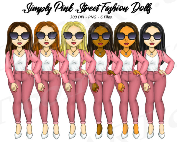 Simply Pink Fashion Girls Clipart