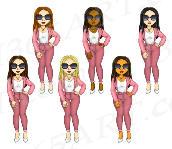 Simply Pink Fashion Girls Clipart