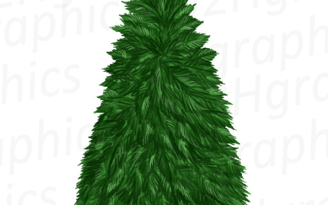 Bare Christmas Tree Clipart, Sublimation Design, Watercolor Drawing, Green Pine Tree Clipart, Nature Clipart, PNG, Digital Down