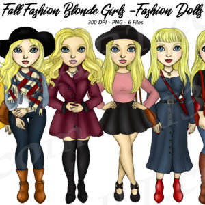 Fall Fashion Girls Clipart