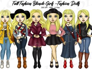 Fall Fashion Girls Clipart