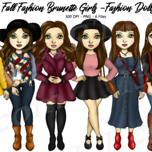 Fall Fashion Girls Clipart