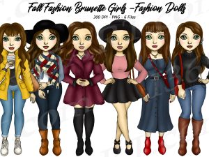 Fall Fashion Girls Clipart