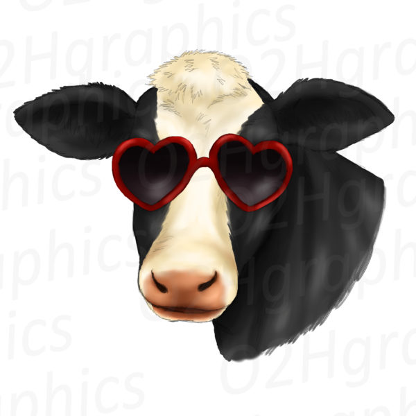 Cow Wearing Sunglasses Clipart