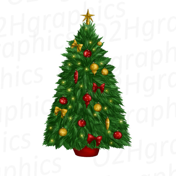 Decorated Christmas Tree Clipart