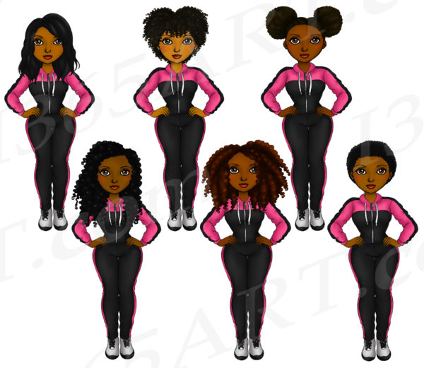 Track Suit Black Girls Clipart