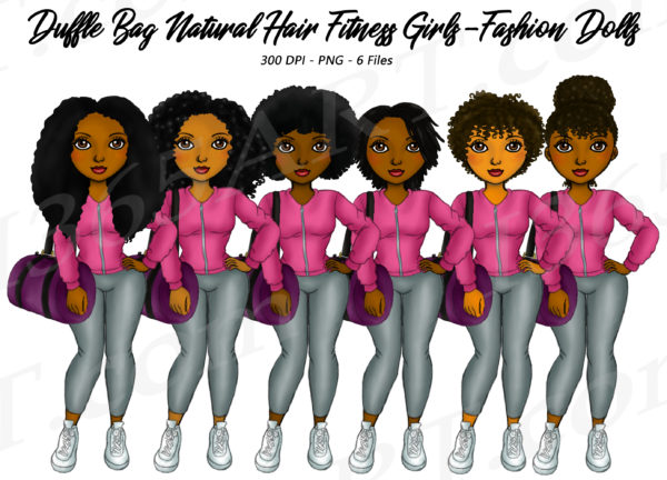 Duffel Bag Fitness Black Girls Clipart