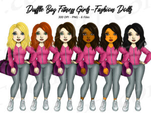Duffel Bag Fitness Girls Clipart
