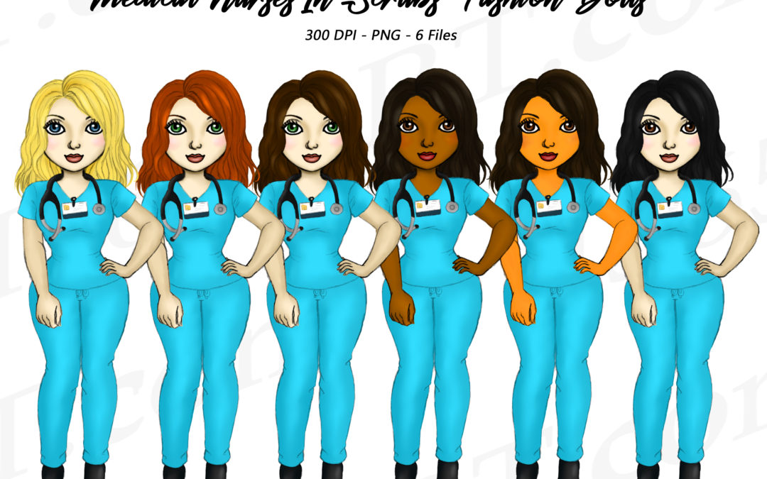 Nurse Girls Clipart, Fashion Girls Planner Illustrations