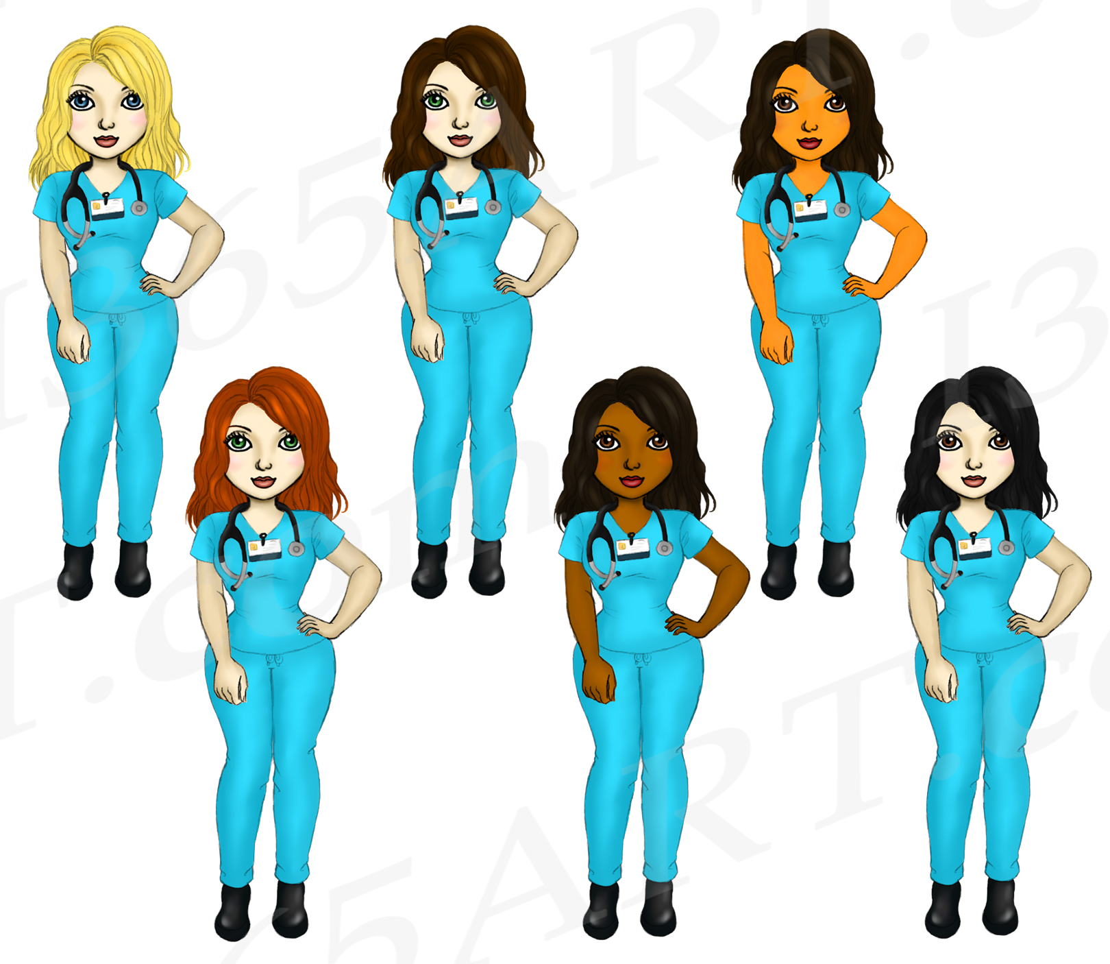 Download Nurse Girls Clipart Fashion Girls Planner Illustrations I 365 Art