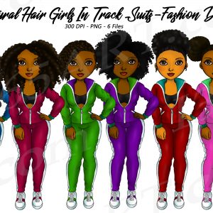 Colorful Tracksuit Black Girls Clipart