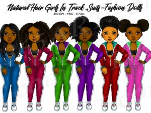 Colorful Tracksuit Black Girls Clipart
