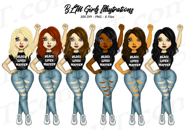 Black Lives Matter Girls Clipart