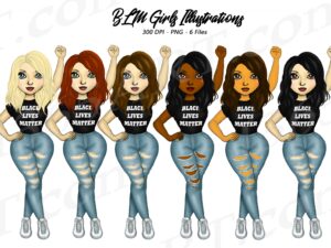 Black Lives Matter Girls Clipart