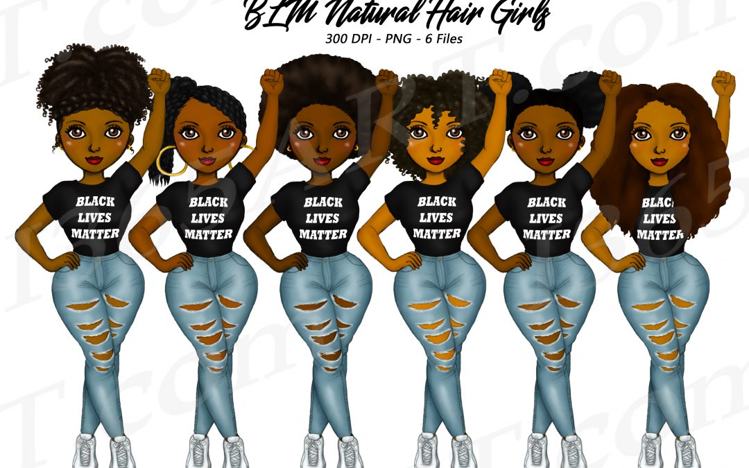 Black Lives Matter Clipart, BLM Clipart, Black Girls, Black Woman Clipart, Activism