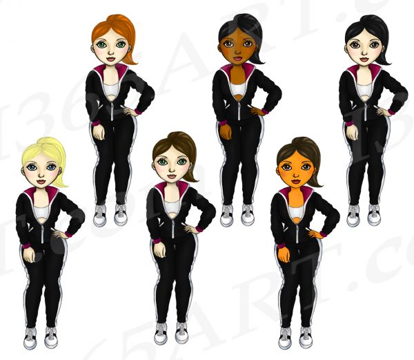 Tracksuit Girls Clipart