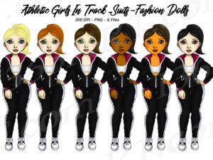 Tracksuit Girls Clipart