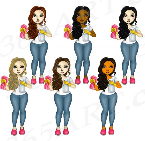 Cleaning Girls Clipart