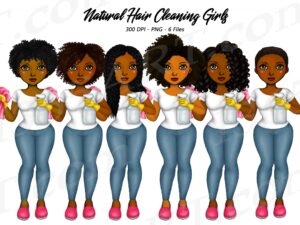 Black Cleaning Girls Clipart
