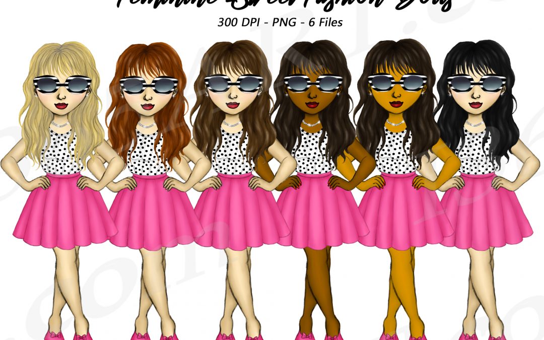 Feminine Woman Clipart Fashion Girl PNG Planner Dolls