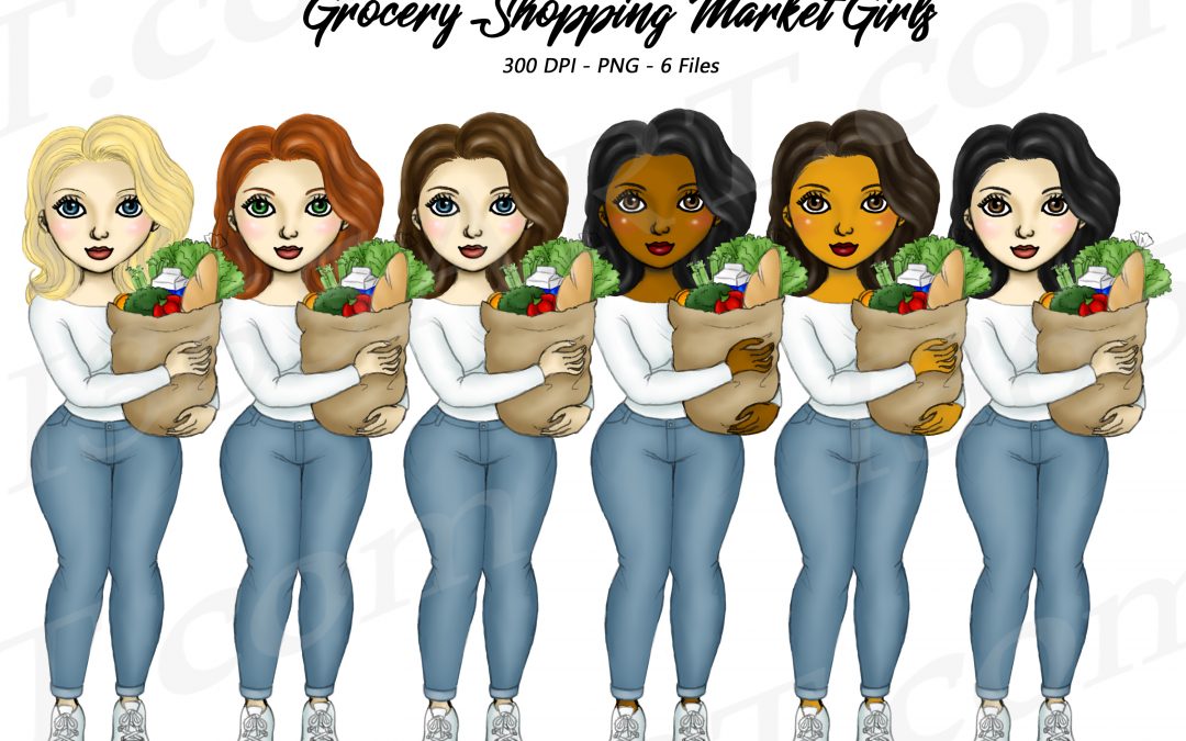 Woman Grocery Clipart PNG Fashion Girls Download