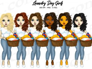 Laundry Girls Clipart