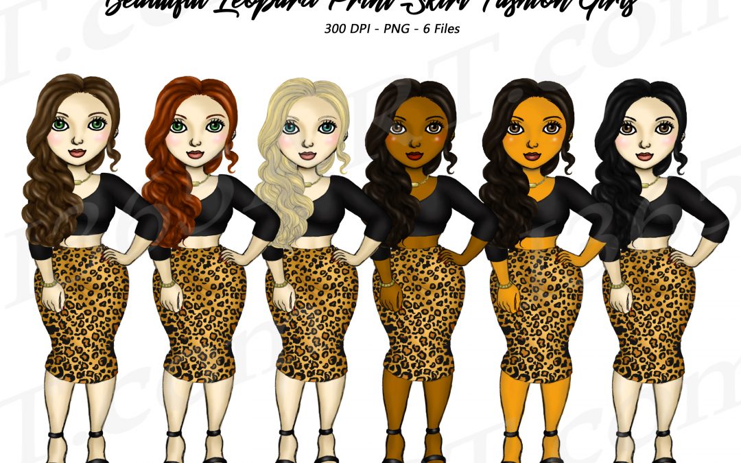 Leopard Skirt Woman Clipart PNG Fashion Girls Download