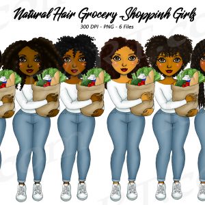 Black Woman Grocery Clipart