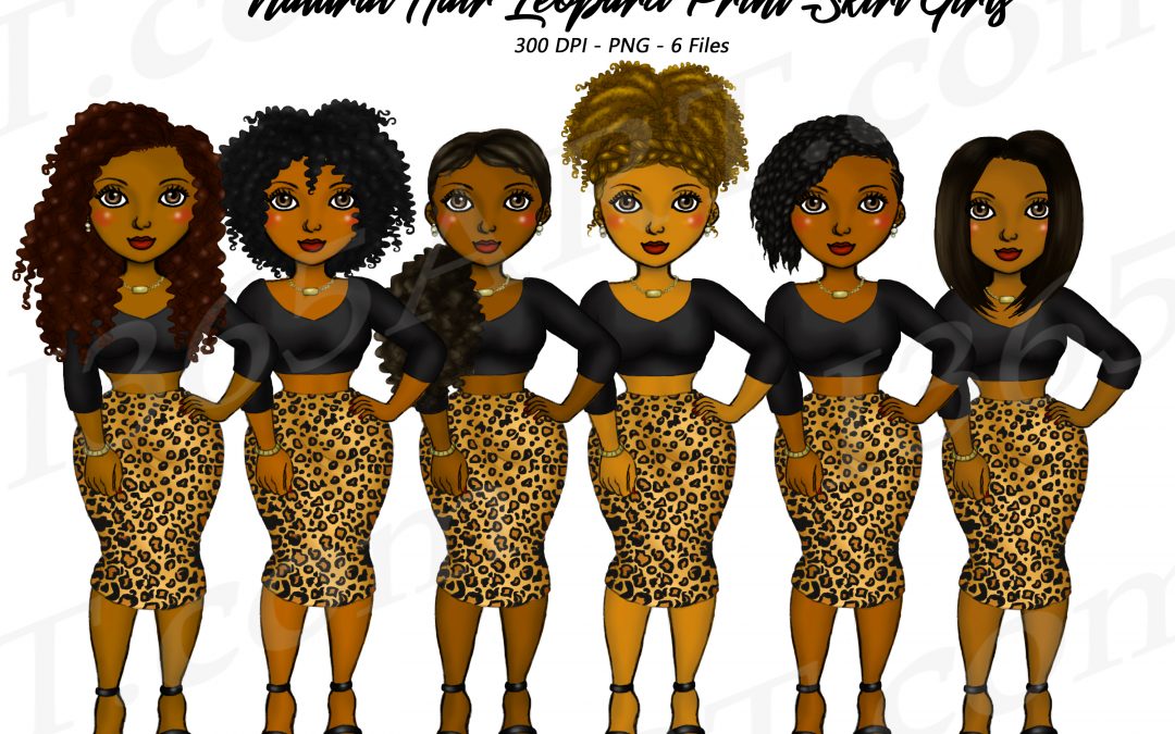 Leopard Skirt Black Woman Clipart PNG Fashion Girls – Natural Hair