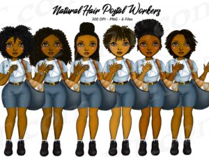 Black Woman Postal Workers Clipart