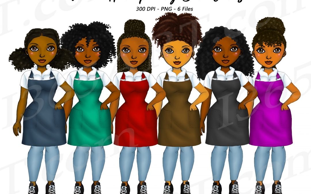 African American Clerks Clipart PNG Fashion Girls – Natural Hair