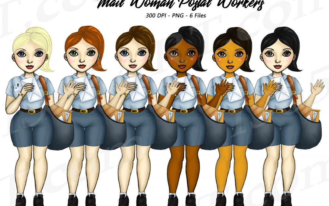 Female Postal Workers Clipart PNG Fashion Girls