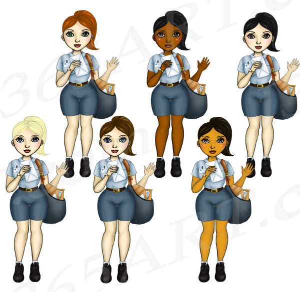 Female Postal Workers Clipart