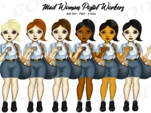 Female Postal Workers Clipart