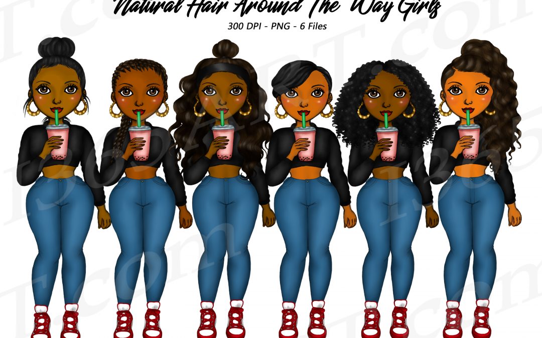 Around the way girl Clipart African American PNG Download