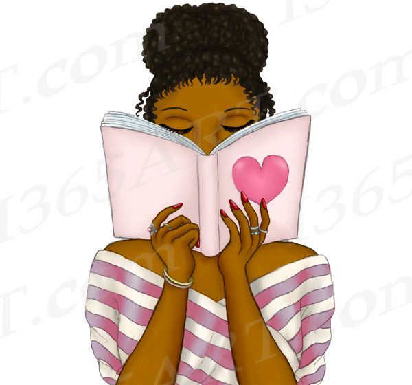 Black Woman Reading Clipart