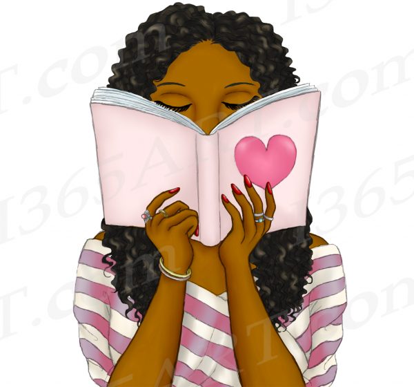 Black Woman Reading Clipart